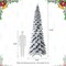 12FT Pre-Lit Flocked Layered Slim Spruce Artificial Christmas Tree With Warm White Lights, With Remote Control